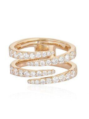Infinity Flow 14K (or 18k upon request) Yellow Gold Diamond Wrap Ring